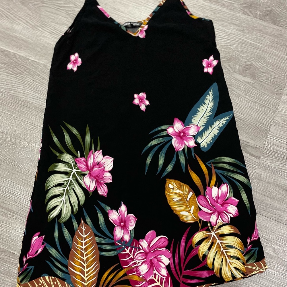 Floral Black tank Dress